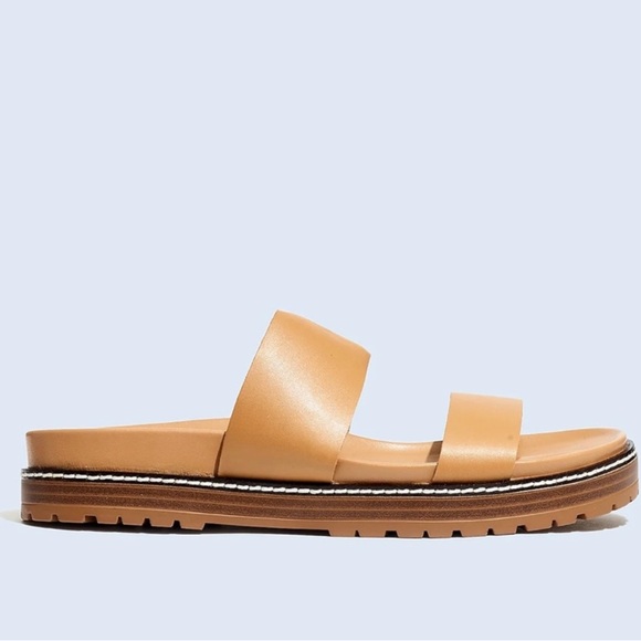 NWOT Madewell The Charley Double-Strap Slide Sandal Desert Camel 6.5 - Picture 3 of 10